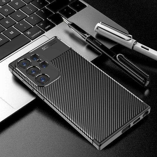 TPU Hülle für Samsung Galaxy S24 ULTRA Carbon Fiber Muster Shockproof Cover Case