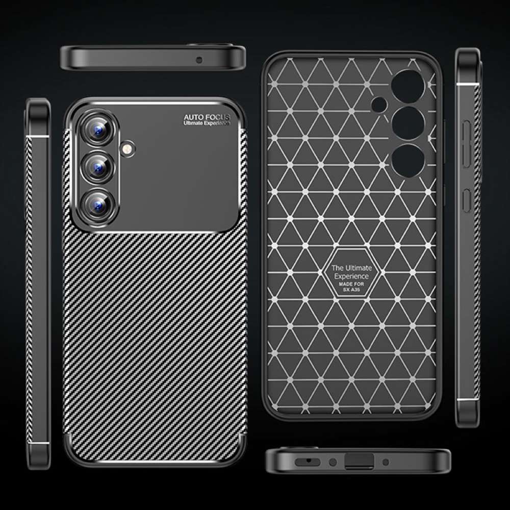 TPU Hülle für Samsung Galaxy A35 Carbon Fiber Muster Shockproof Back Cover Case