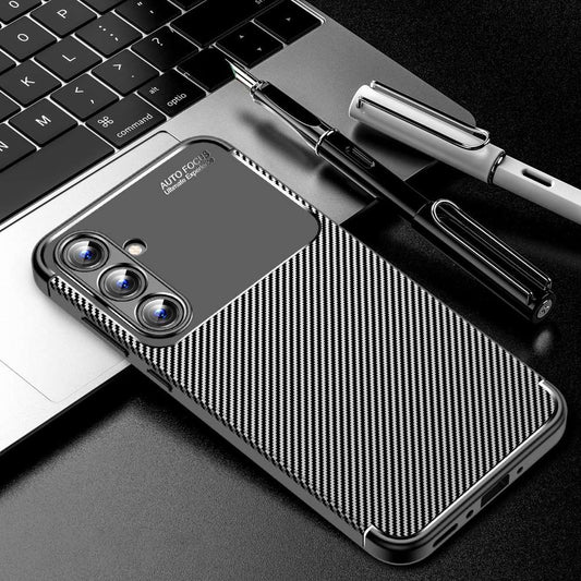 TPU Hülle für Samsung Galaxy A35 Carbon Fiber Muster Shockproof Back Cover Case