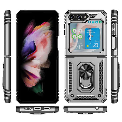 Outdoor Hülle für Samsung Galaxy Z Flip5 TPU PC Hybrid Sergeant Ring Cover Case