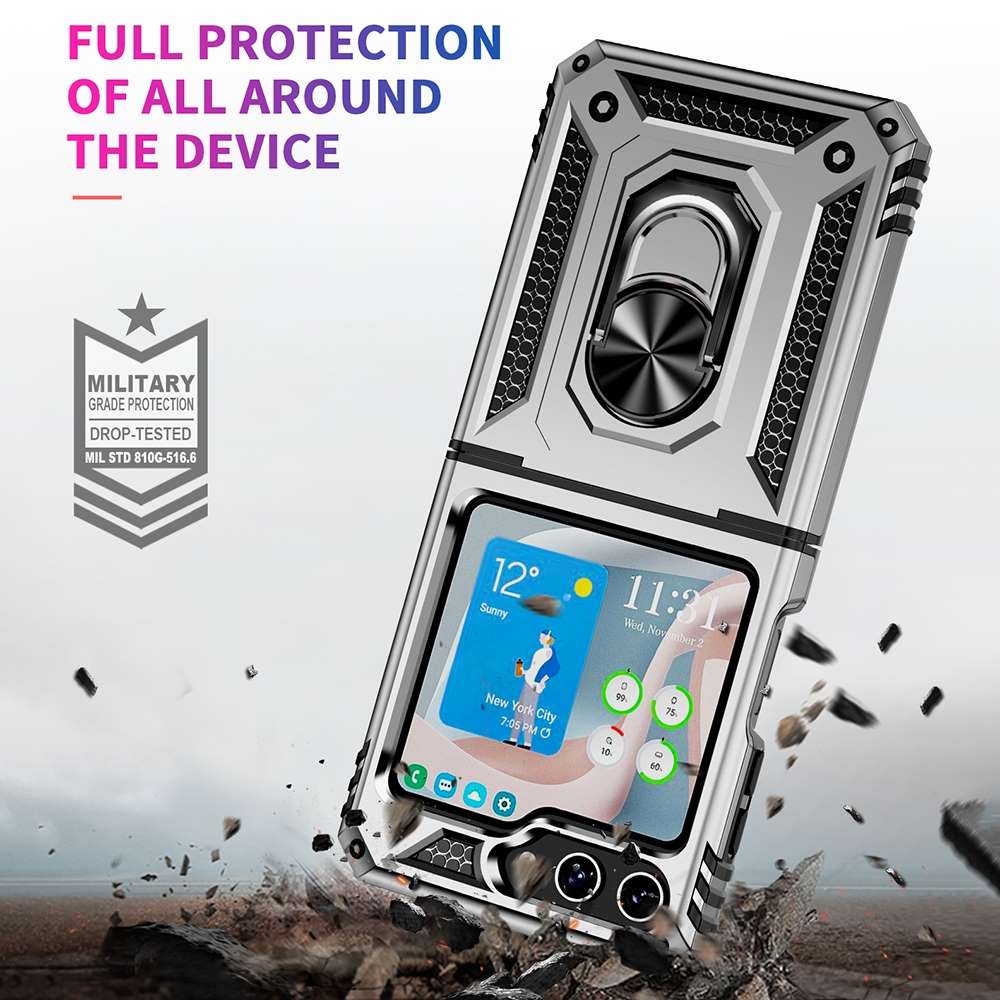 Outdoor Hülle für Samsung Galaxy Z Flip5 TPU PC Hybrid Sergeant Ring Cover Case