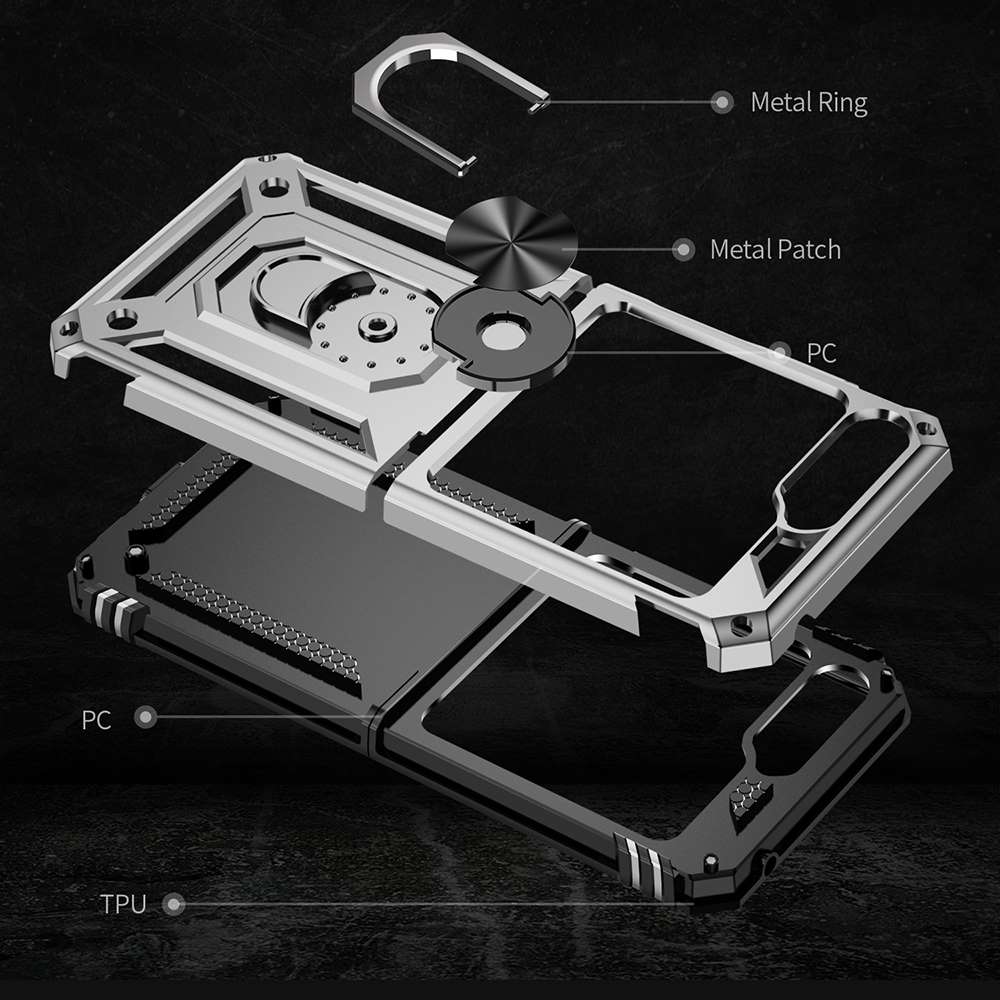 Outdoor Hülle für Samsung Galaxy Z Flip5 TPU PC Hybrid Sergeant Ring Cover Case