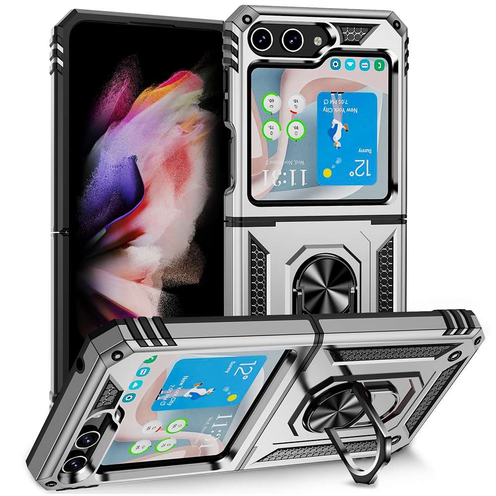 Outdoor Hülle für Samsung Galaxy Z Flip5 TPU PC Hybrid Sergeant Ring Cover Case