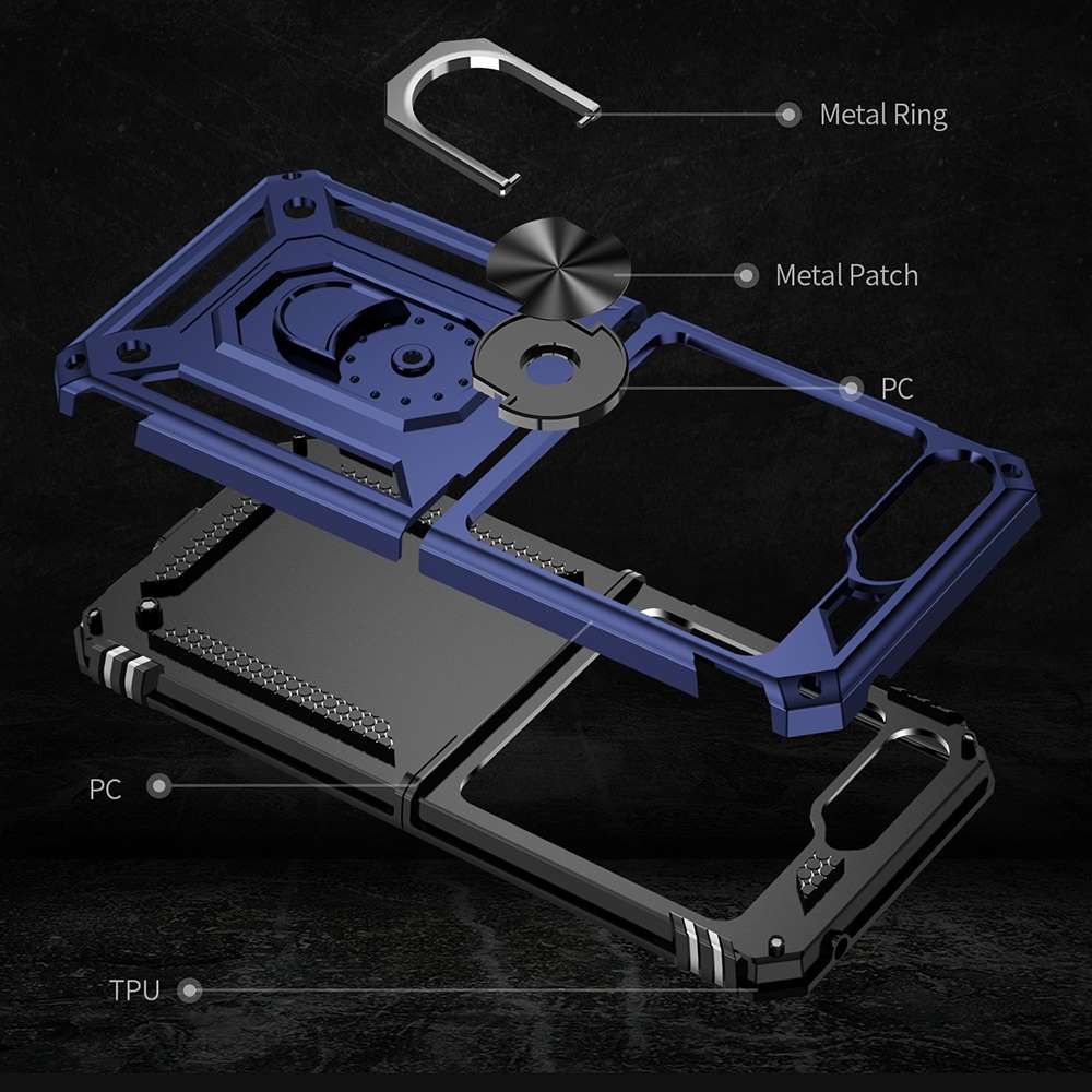 Outdoor Hülle für Samsung Galaxy Z Flip5 TPU PC Hybrid Sergeant Ring Cover Case