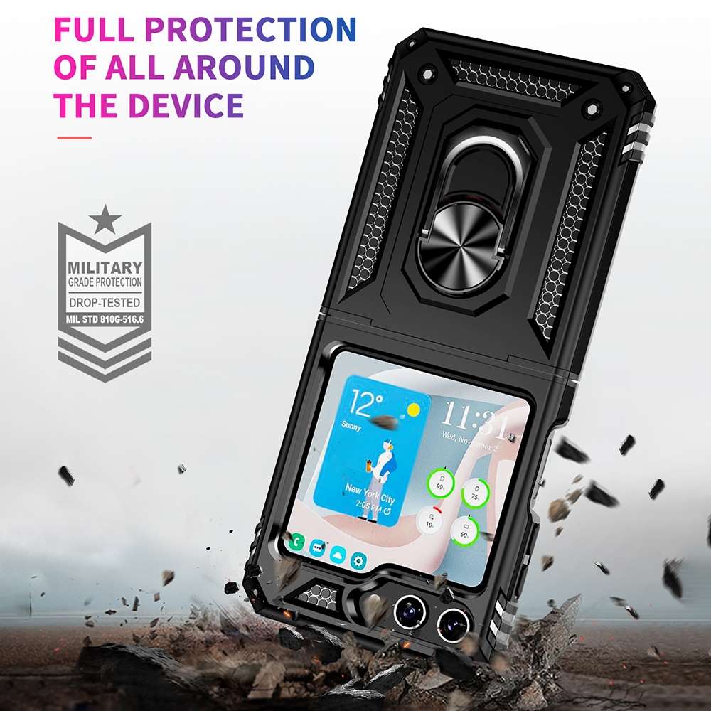 Outdoor Hülle für Samsung Galaxy Z Flip5 TPU PC Hybrid Sergeant Ring Cover Case