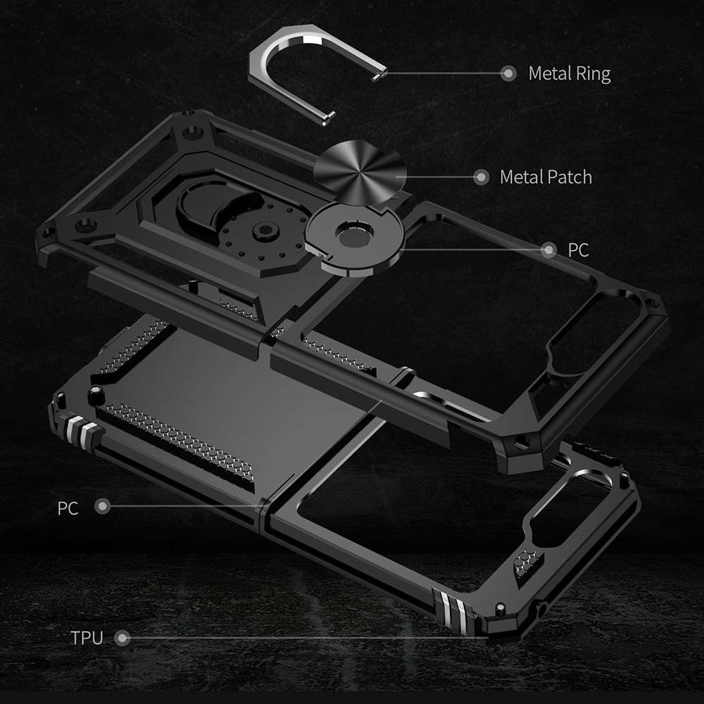 Outdoor Hülle für Samsung Galaxy Z Flip5 TPU PC Hybrid Sergeant Ring Cover Case