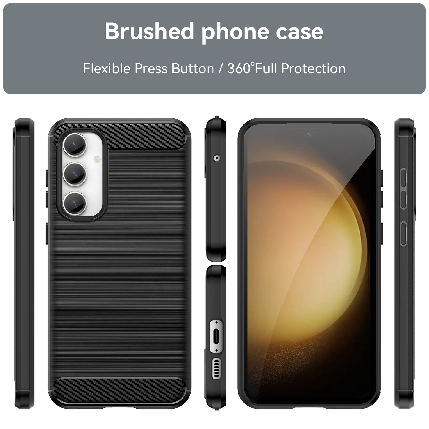 TPU Hülle für Samsung Galaxy S23 FE Carbon Fiber Skin Brushed Schutzcover Case