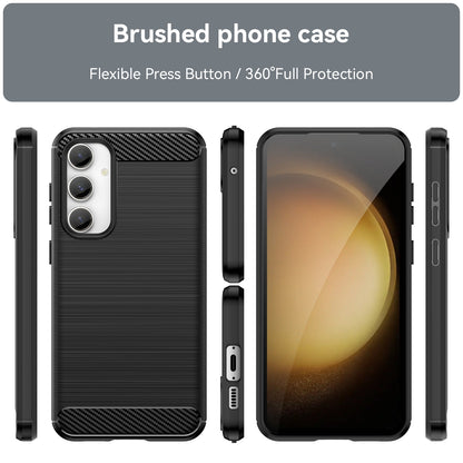 TPU Hülle für Samsung Galaxy S23 FE Carbon Fiber Skin Brushed Schutzcover Case