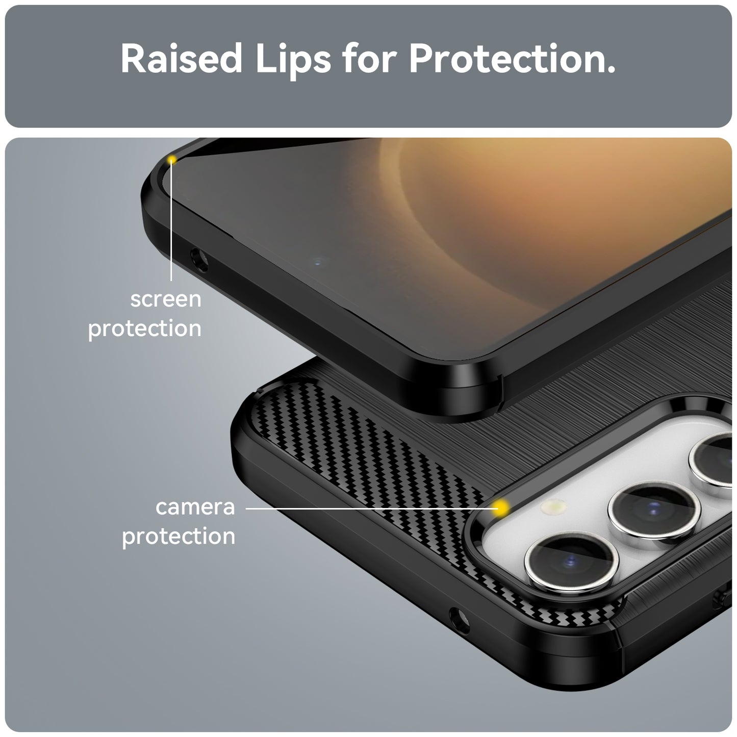 TPU Hülle für Samsung Galaxy S23 FE Carbon Fiber Skin Brushed Schutzcover Case