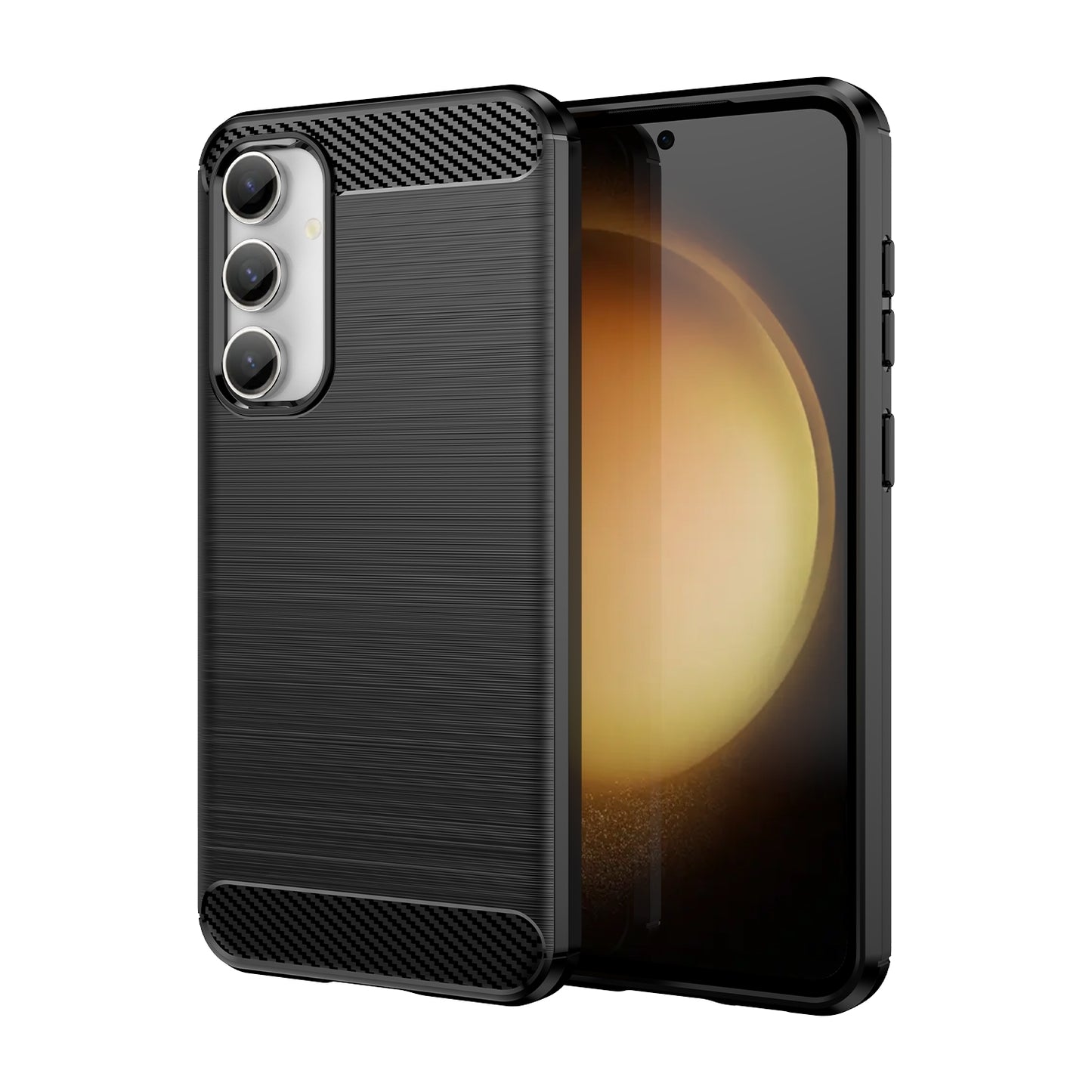 TPU Hülle für Samsung Galaxy S23 FE Carbon Fiber Skin Brushed Schutzcover Case