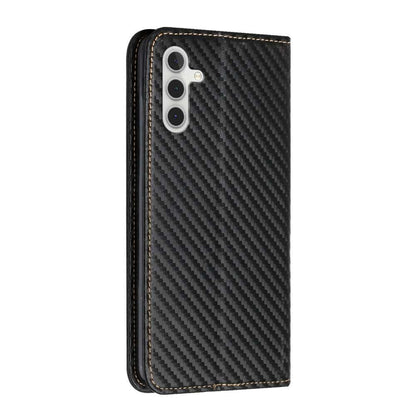Handy Tasche für Samsung Galaxy A15 Carbon Fiber Wallet Hülle Magnet Klapp Etui