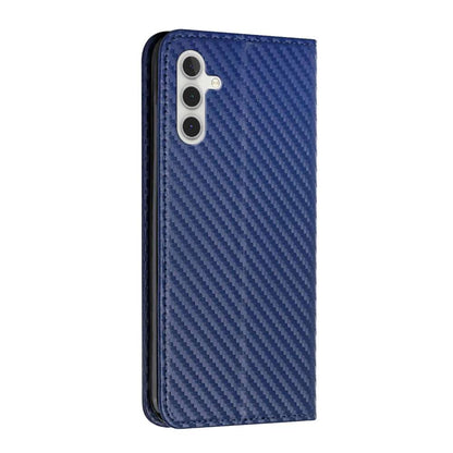 Handy Tasche für Samsung Galaxy A15 Carbon Fiber Wallet Hülle Magnet Klapp Etui