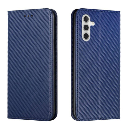 Handy Tasche für Samsung Galaxy A15 Carbon Fiber Wallet Hülle Magnet Klapp Etui