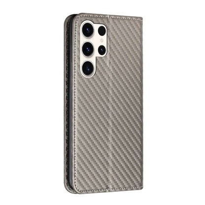 Handy Tasche für Samsung Galaxy S24 ULTRA Carbon Fiber Wallet Hülle Magnet Etui
