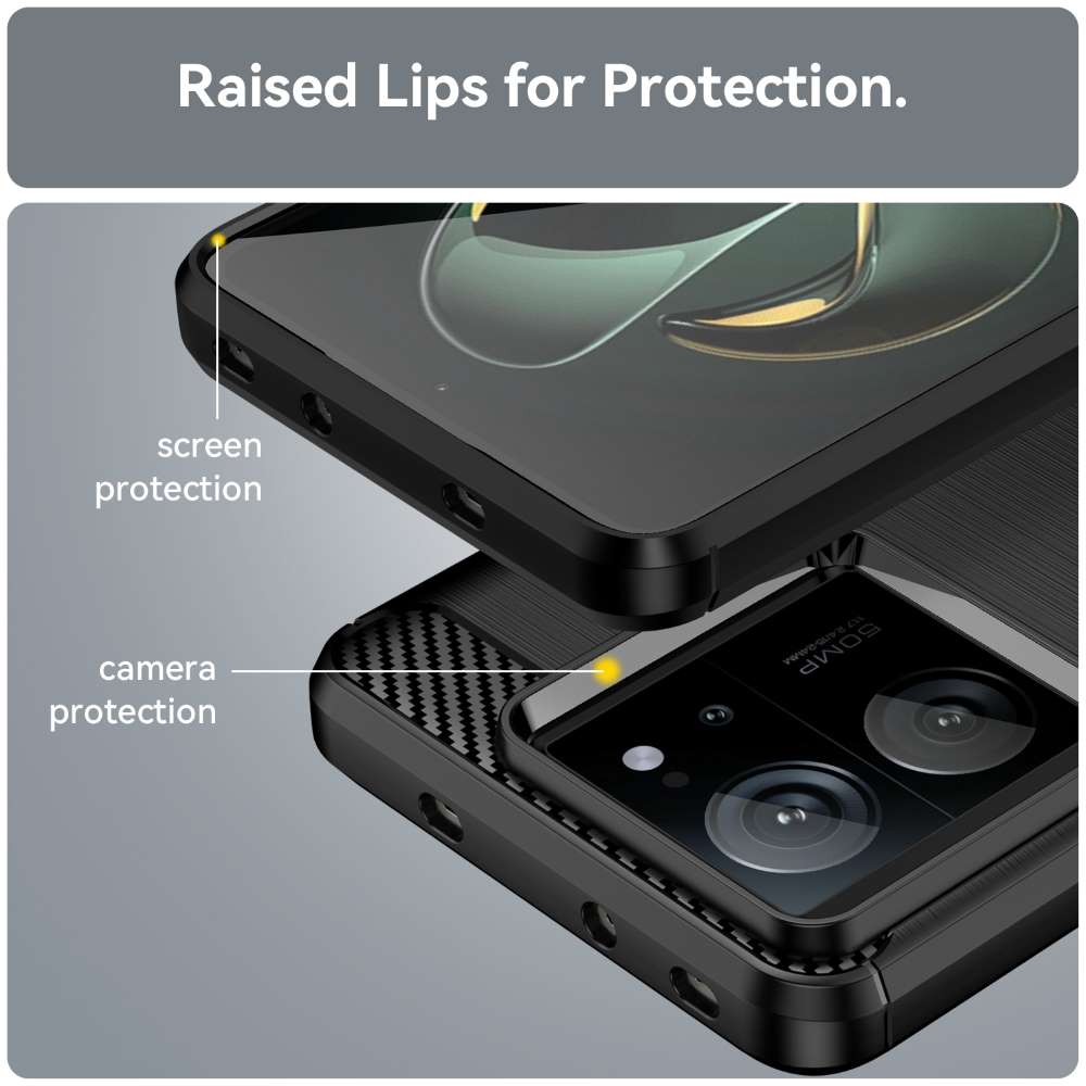 TPU Hülle für Xiaomi 13T | 13T PRO Carbon Fiber Skin Brushed Schutzcover Case