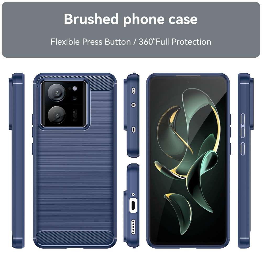TPU Hülle für Xiaomi 13T | 13T PRO Carbon Fiber Skin Brushed Schutzcover Case