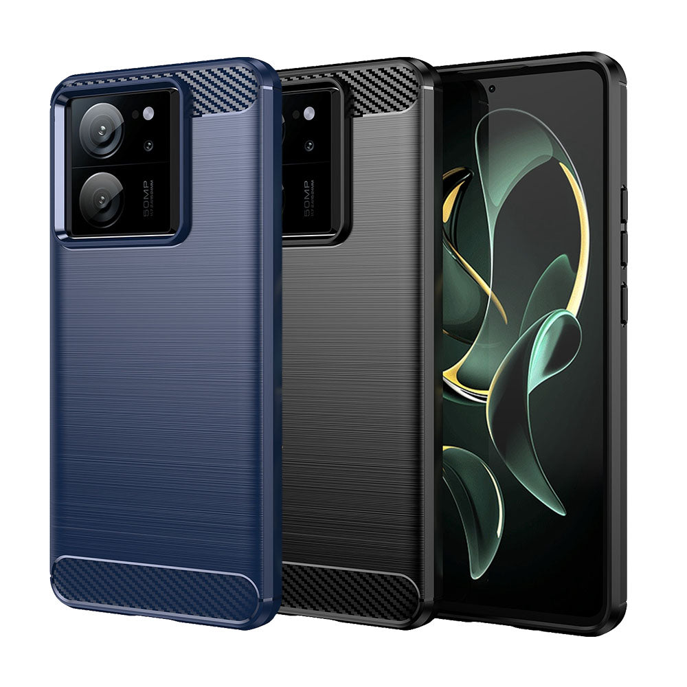 TPU Hülle für Xiaomi 13T | 13T PRO Carbon Fiber Skin Brushed Schutzcover Case