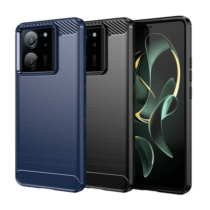 TPU Hülle für Xiaomi 13T | 13T PRO Carbon Fiber Skin Brushed Schutzcover Case