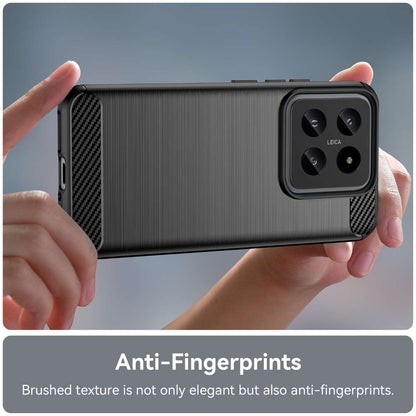 TPU Hülle für Xiaomi 14 Carbon Fiber Skin Brushed Schutz Backcover Soft Case