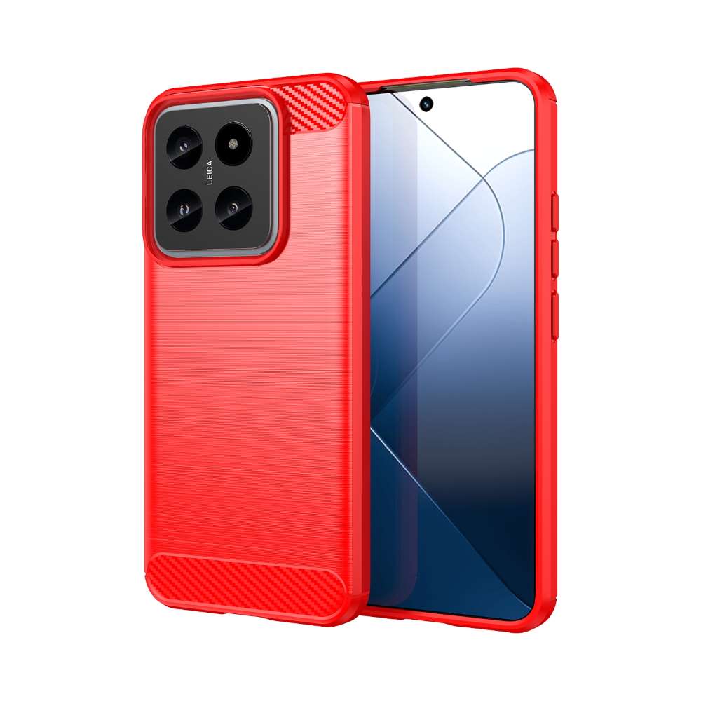 TPU Hülle für Xiaomi 14 Carbon Fiber Skin Brushed Schutz Backcover Soft Case