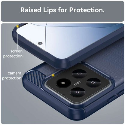 TPU Hülle für Xiaomi 14 Carbon Fiber Skin Brushed Schutz Backcover Soft Case