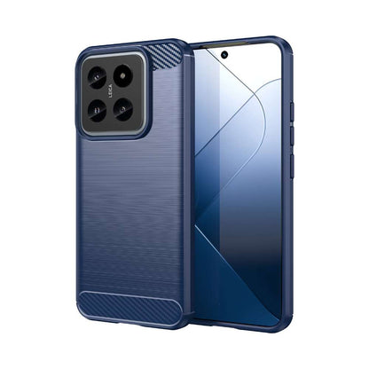 TPU Hülle für Xiaomi 14 Carbon Fiber Skin Brushed Schutz Backcover Soft Case