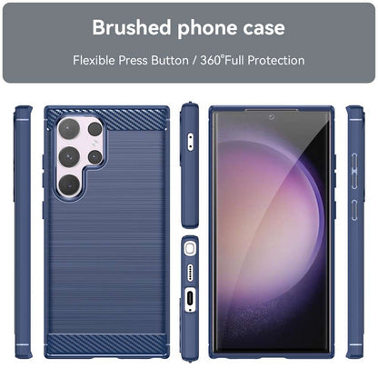 TPU Hülle für Samsung Galaxy S24 ULTRA Carbon Fiber Skin Brushed Schutzcover