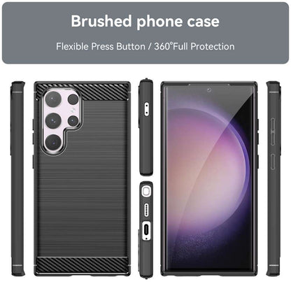 TPU Hülle für Samsung Galaxy S24 ULTRA Carbon Fiber Skin Brushed Schutzcover
