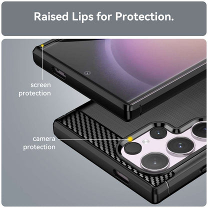 TPU Hülle für Samsung Galaxy S24 ULTRA Carbon Fiber Skin Brushed Schutzcover