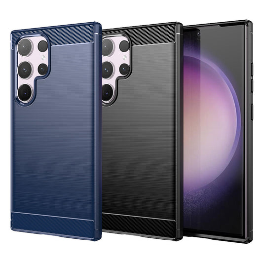 TPU Hülle für Samsung Galaxy S24 ULTRA Carbon Fiber Skin Brushed Schutzcover