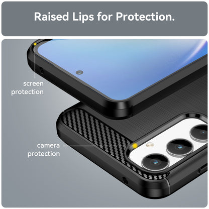 TPU Hülle für Samsung Galaxy A35 Carbon Fiber Skin Brushed Schutzcover Soft Case