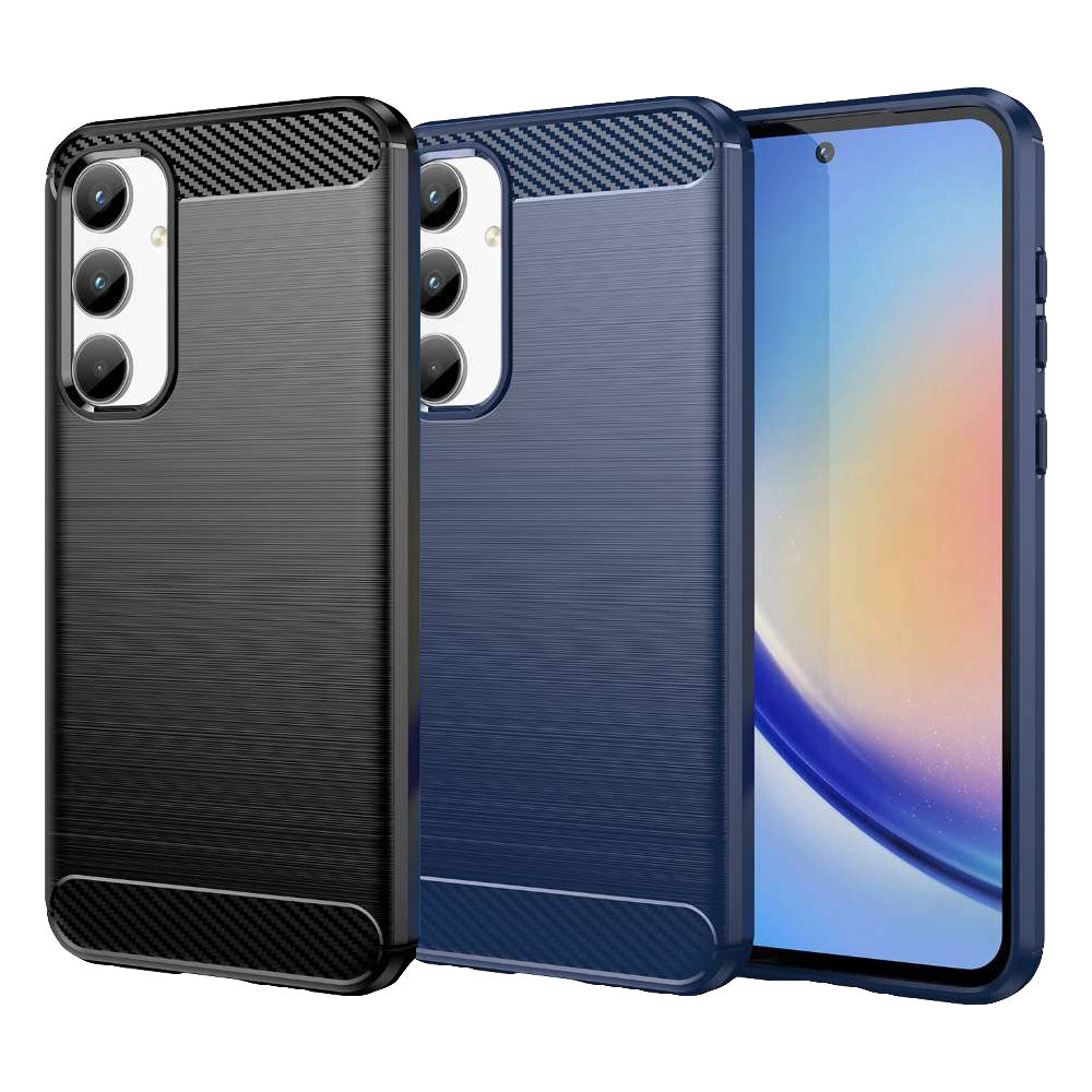 TPU Hülle für Samsung Galaxy A35 Carbon Fiber Skin Brushed Schutzcover Soft Case