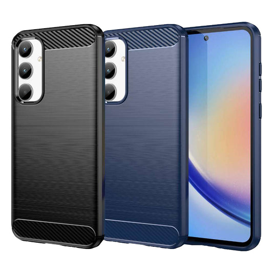 TPU Hülle für Samsung Galaxy A35 Carbon Fiber Skin Brushed Schutzcover Soft Case