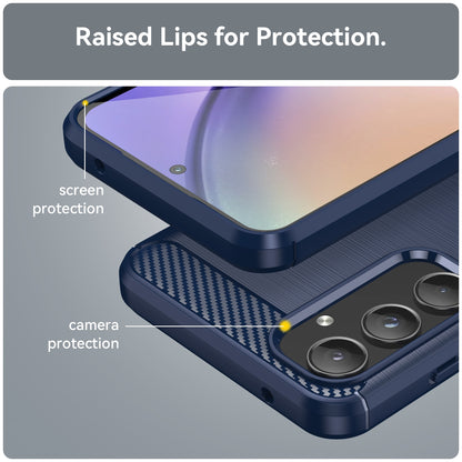 TPU Hülle für Samsung Galaxy A55 Carbon Fiber Skin Brushed Schutzcover Soft Case