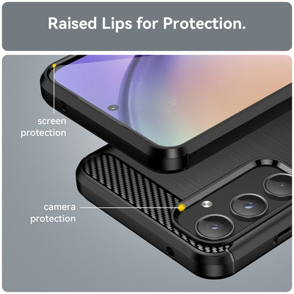 TPU Hülle für Samsung Galaxy A55 Carbon Fiber Skin Brushed Schutzcover Soft Case