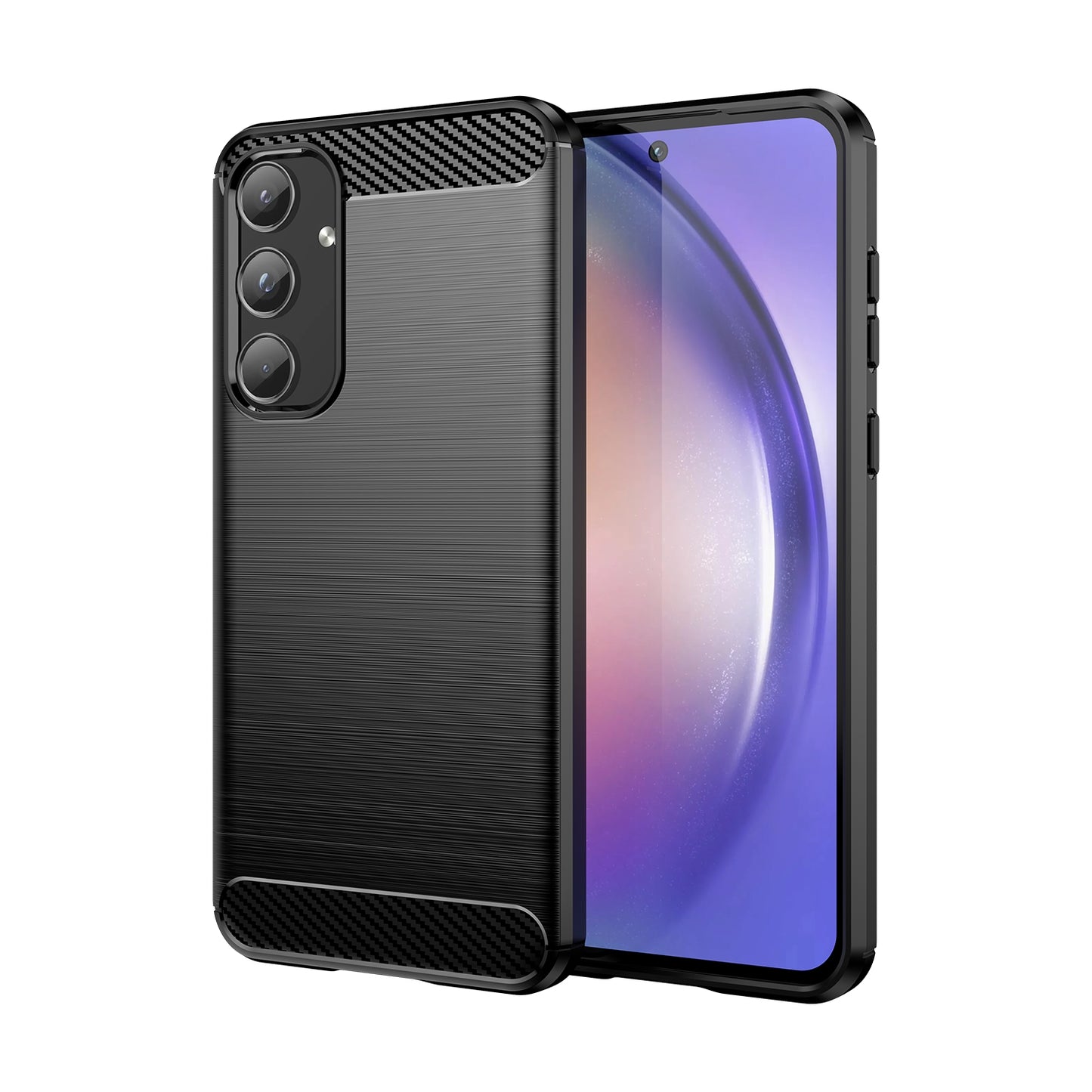 TPU Hülle für Samsung Galaxy A55 Carbon Fiber Skin Brushed Schutzcover Soft Case