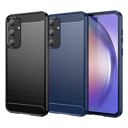 TPU Hülle für Samsung Galaxy A55 Carbon Fiber Skin Brushed Schutzcover Soft Case