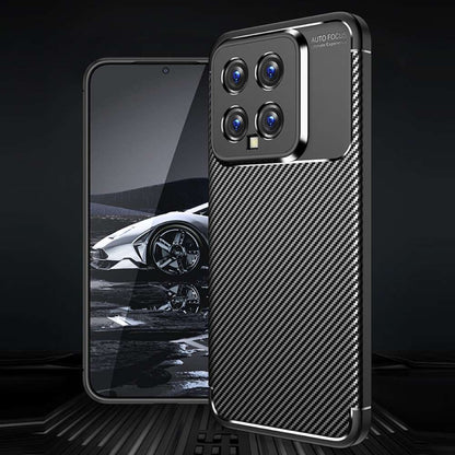 TPU Hülle für Xiaomi 14 Carbon Fiber Muster Textur Shockproof Backcover Case