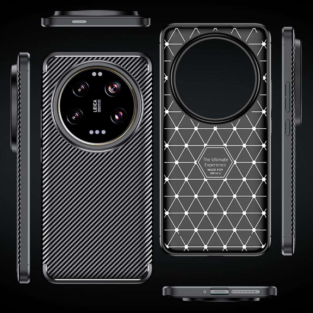 TPU Hülle für Xiaomi 14 Ultra Carbon Fiber Muster Shockproof Back Cover Case