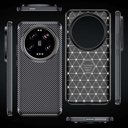 TPU Hülle für Xiaomi 14 Ultra Carbon Fiber Muster Shockproof Back Cover Case