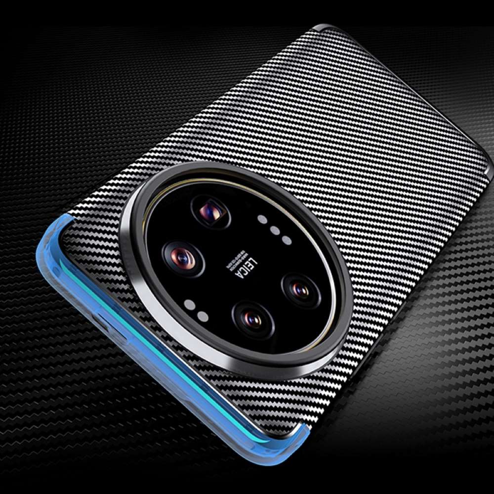 TPU Hülle für Xiaomi 14 Ultra Carbon Fiber Muster Shockproof Back Cover Case