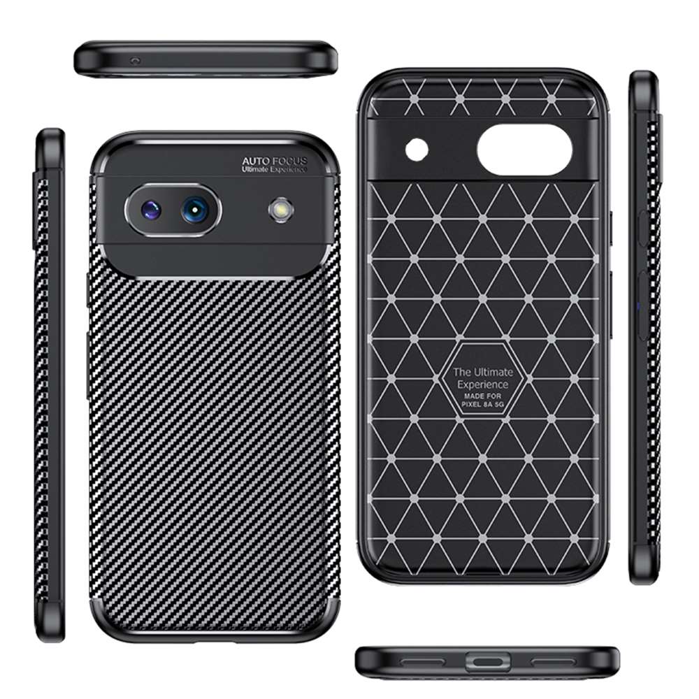 TPU Hülle für Google Pixel 8a Carbon Fiber Muster Shockproof Back Cover Case