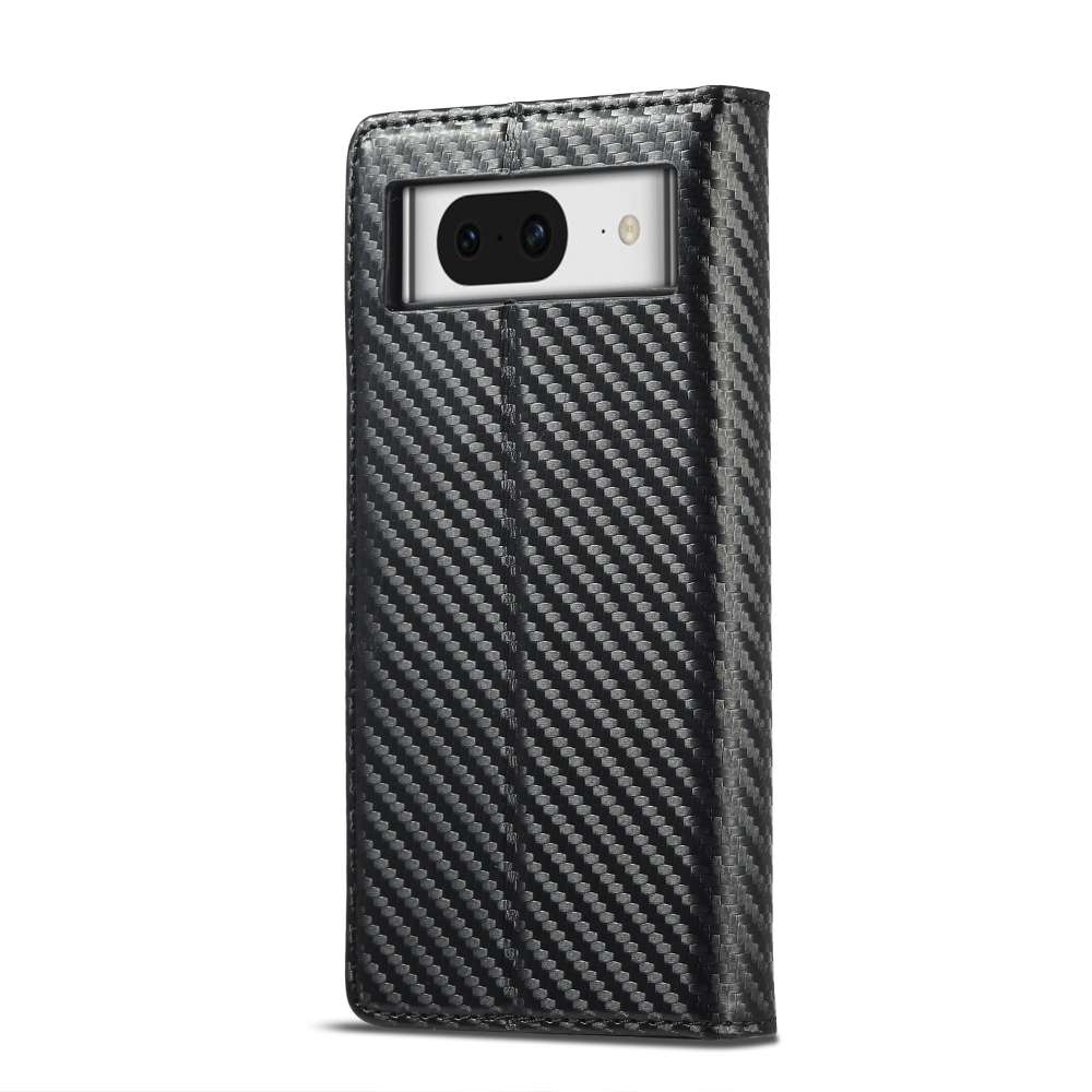 LC.IMEEKE Handy Tasche für Google Pixel 8a Carbon Wallet Stripe Hülle Etui Case