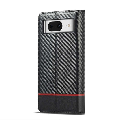 LC.IMEEKE Handy Tasche für Google Pixel 8a Carbon Wallet Stripe Hülle Etui Case