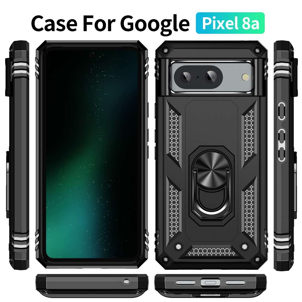 Outdoor Hülle für Google Pixel 8a TPU PC Hybrid Sergeant Armor Ring Cover Case