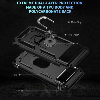 Outdoor Hülle für Google Pixel 8a TPU PC Hybrid Sergeant Armor Ring Cover Case