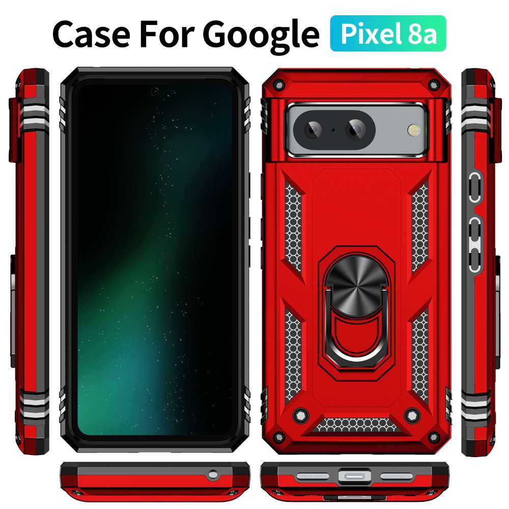 Outdoor Hülle für Google Pixel 8a TPU PC Hybrid Sergeant Armor Ring Cover Case