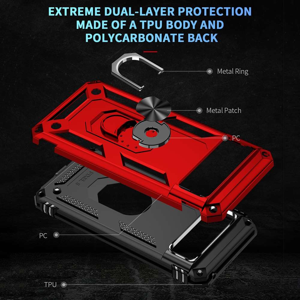 Outdoor Hülle für Google Pixel 8a TPU PC Hybrid Sergeant Armor Ring Cover Case