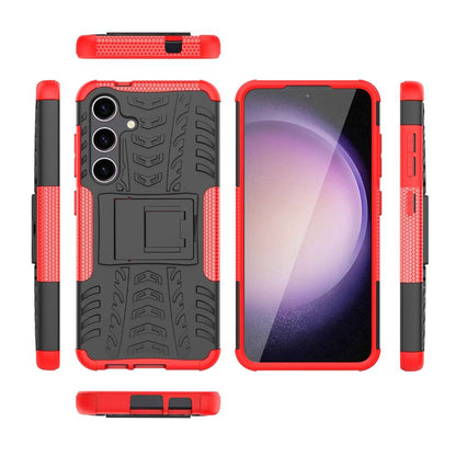 Outdoor Hülle für Samsung Galaxy S24 Tire Rutschfest Kickstand PC TPU Cover Case