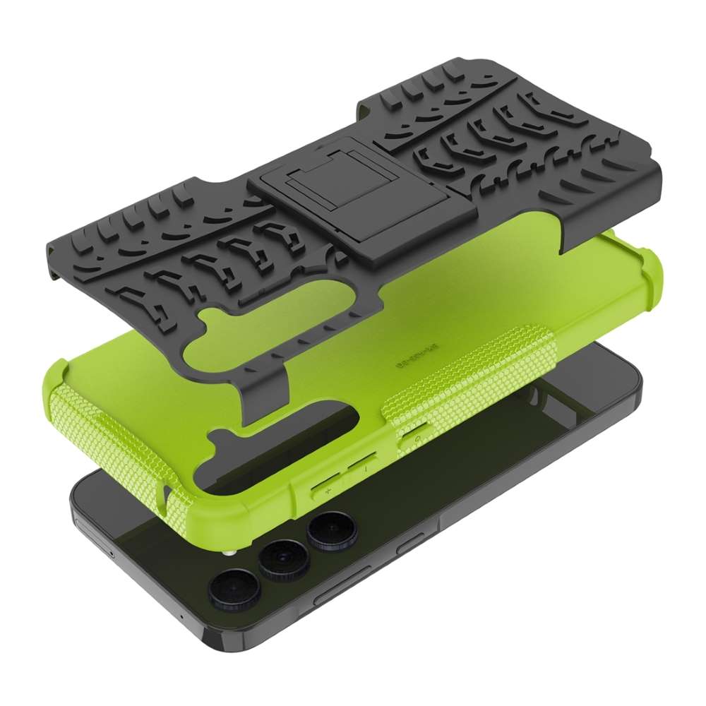 Outdoor Hülle für Samsung Galaxy A35 Tire Rutschfest Kickstand PC TPU Cover Case
